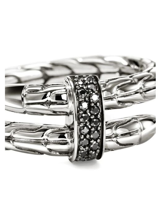 John Hardy White Sterling Spear Sapphire Ring