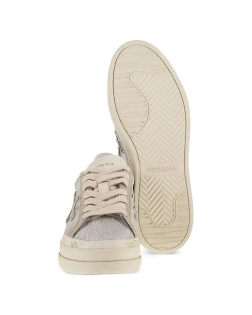 Premiata White Claudia 8132 Lace-Up Sneakers