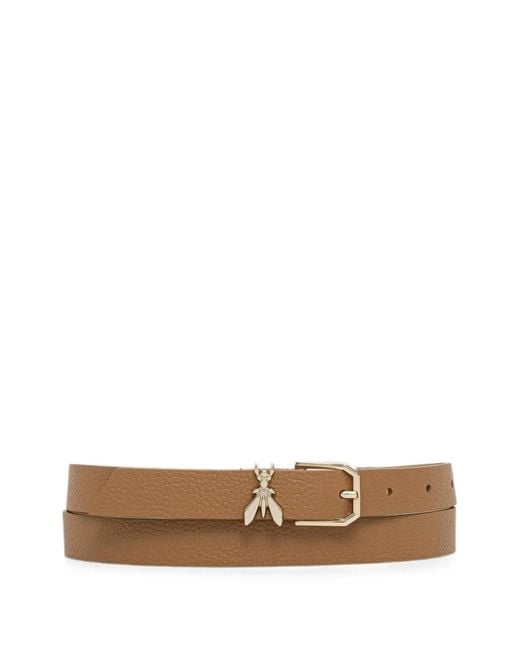 Patrizia Pepe White Fly-Plaque Pebbled-Leather Belt