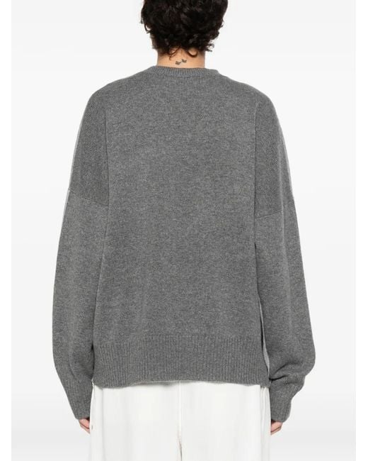 Plan C Gray V-Neck Colour-Block Cardigan