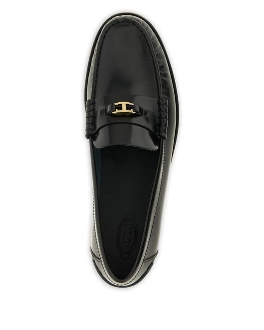 Tod's Black Hardware-Leather Loafers