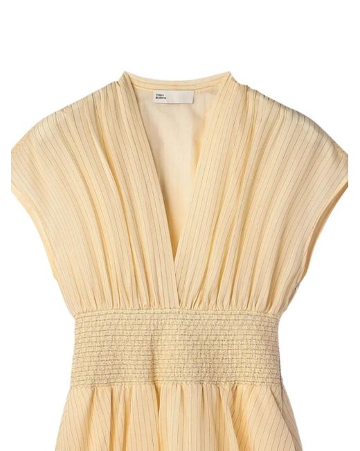 Tory Burch Natural Striped Cotton Dress