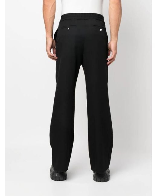 Balmain Black Wide-Leg Virgin-Wool Trousers for men