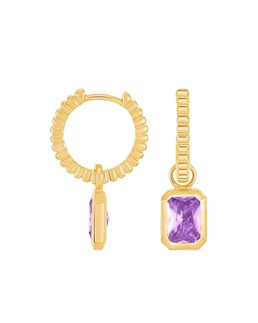 Dower & Hall Metallic Humbug Creolen Mit Amethyst