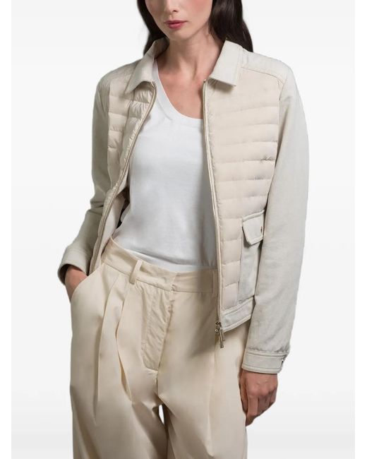 Moorer Natural Lesia Shirt-Collar Padded Jacket