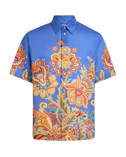 Etro Katoenen Overhemd in het Blue voor heren