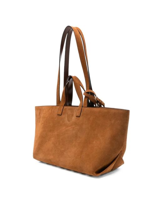A.P.C. Brown Suede Tote Bag