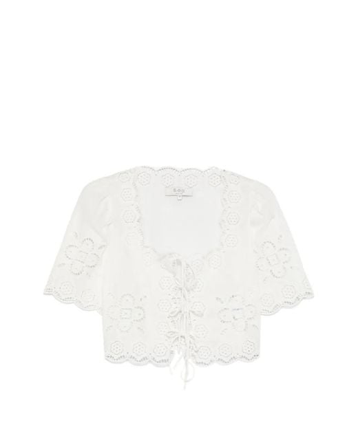 Sea Babette Blouse Met Ringlets in het White