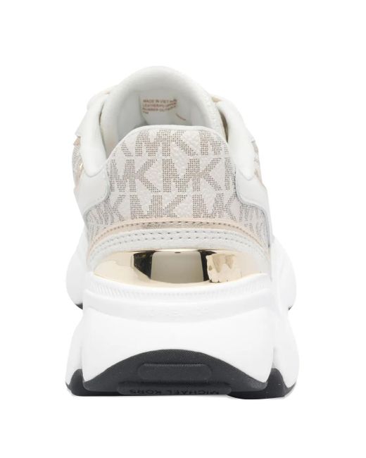 MICHAEL Michael Kors White Rennty Logo-Panels Chunky Sneakers