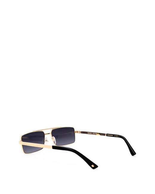 DSquared² White Double-Bridge Rectangle-Frame Sunglasses for men