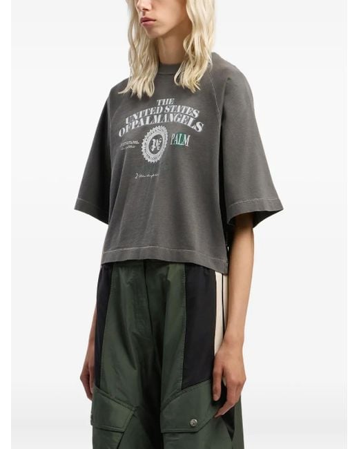 Palm Angels T-Shirt Met Dollarprint in het Black
