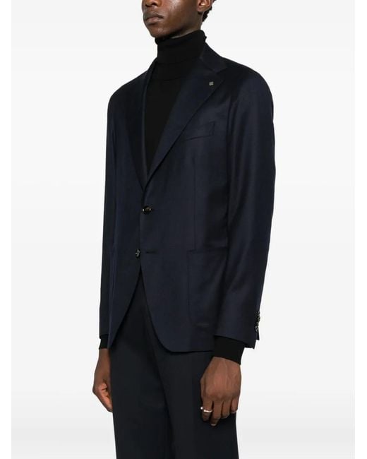 Tagliatore Black Single-Breasted Jacket for men