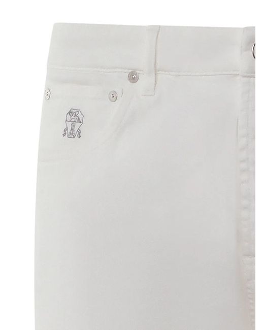 Brunello Cucinelli Gray Logo-Patch Jeans for men