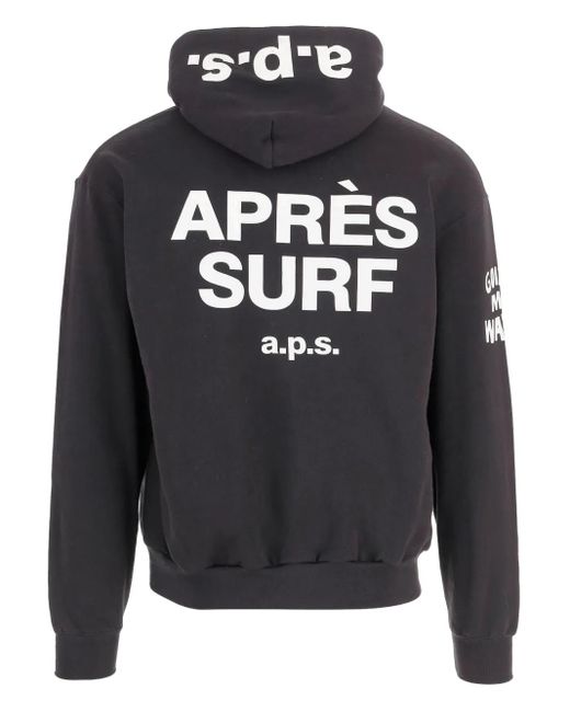 APRÈS SURF Gray Bear-Print Drawstring Hoodie for men