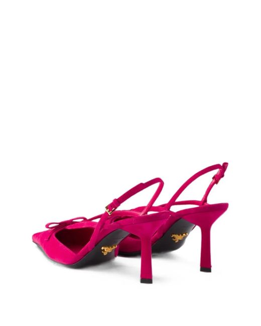 Prada Pink Suede Slingback Pumps