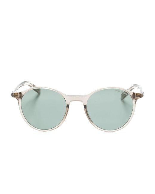 Montblanc Blue Transparent Round-frame Sunglasses for men