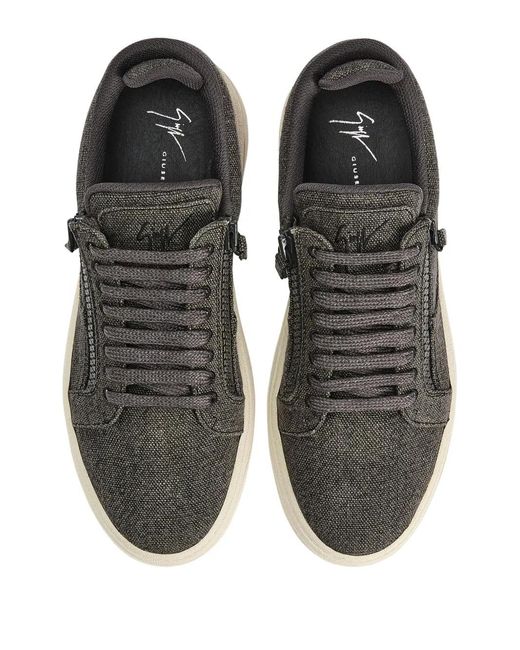 Giuseppe Zanotti Black Gz94 Double-Zip Low-Top Sneakers for men