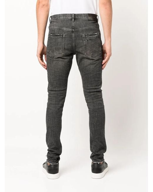Purple Brand Black Mid-Rise Skinny Jeans for men