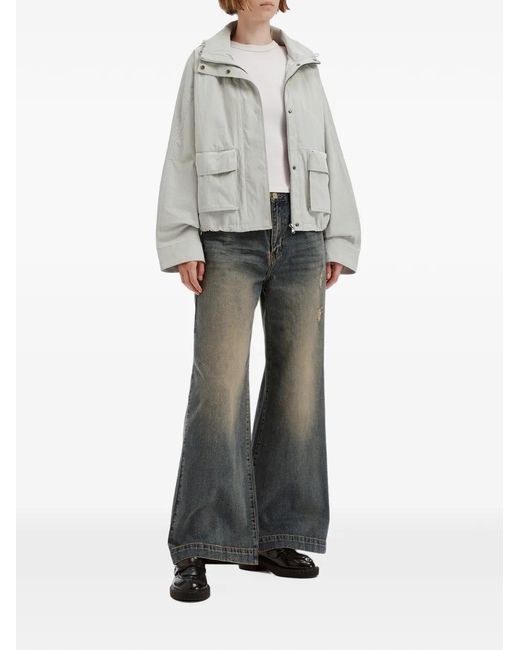B+ AB White Hooded Oversized Jacket