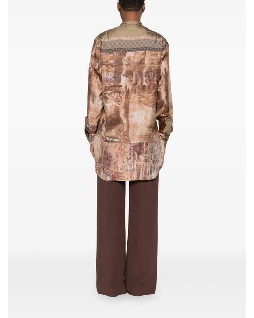 Pierre Louis Mascia Natural Buttoned Silk Shirt