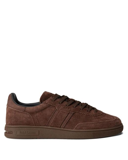 Polo Ralph Lauren Brown Logo-Detail Suede Sneakers