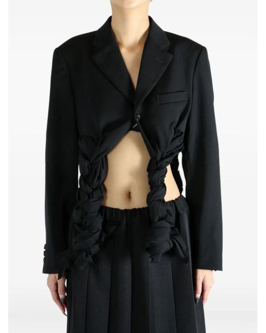 Comme des Garçons Black Braided-Detail Cropped Jacket