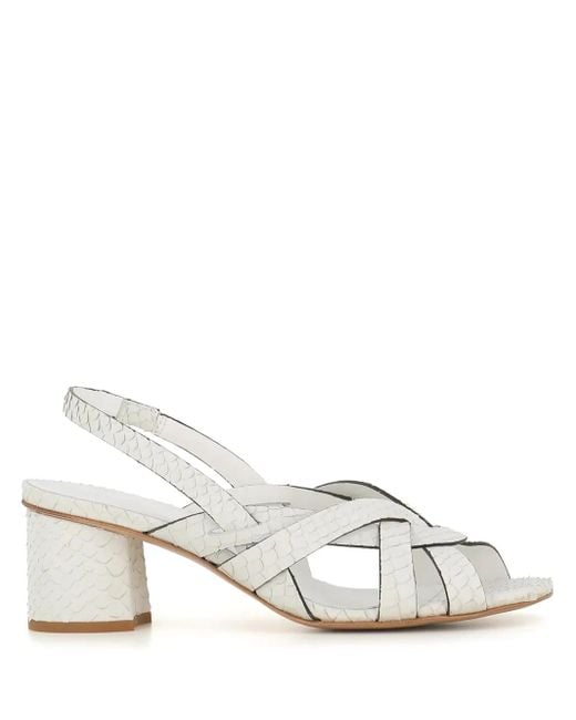 Roberto Del Carlo White 65Mm Leather Sandals