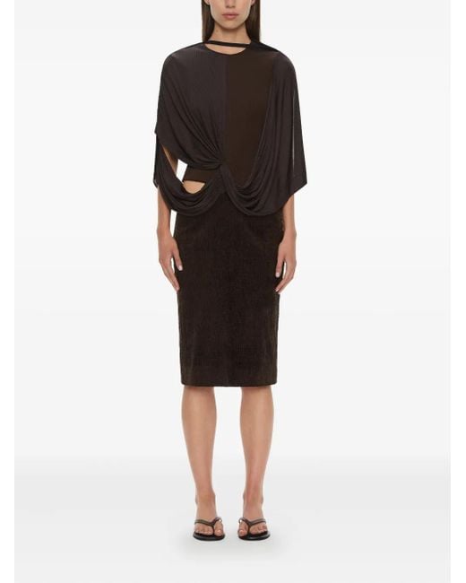 Christopher Esber Black Collision Cut-Out Midi Dress