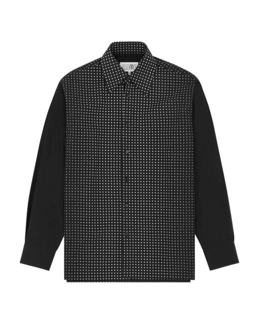 MM6 by Maison Martin Margiela Black Polka Dot-Print Long-Sleeved Shirt for men