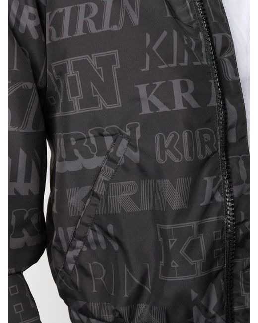 Kirin Black Logo Print Open-Back Jacket