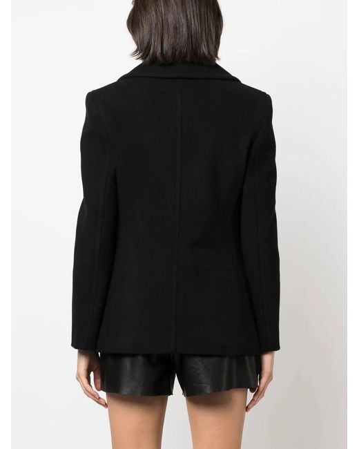 Givenchy Black U-Lock Wool Peacoat