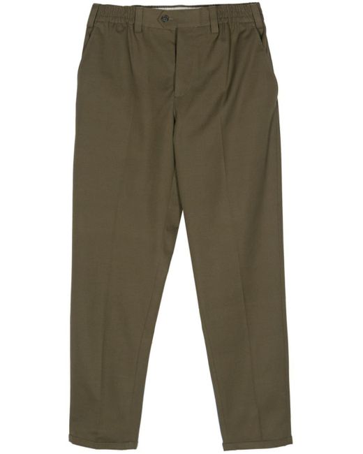 PT Torino Green Elasticated-waistband Trousers for men