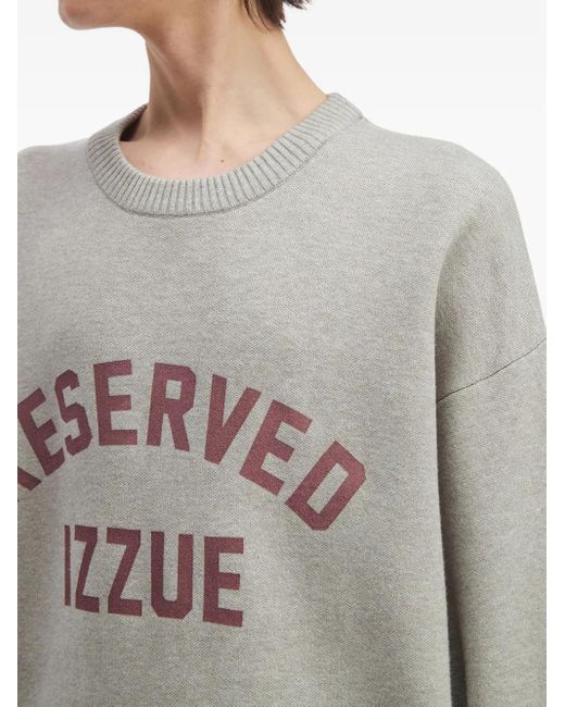 Izzue Gray Logo-Print Sweater for men