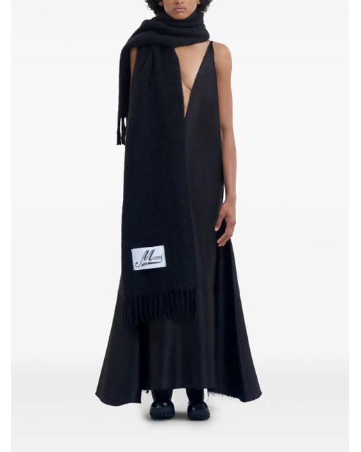 Marni Black Brushed Wool Scarf