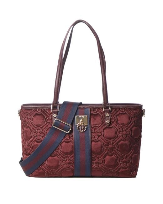 V73 Purple Cate Quilted-Effect Tote Bag