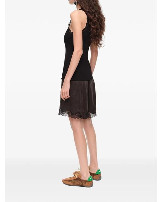 Bimba Y Lola Black Ribbed Top With Straps