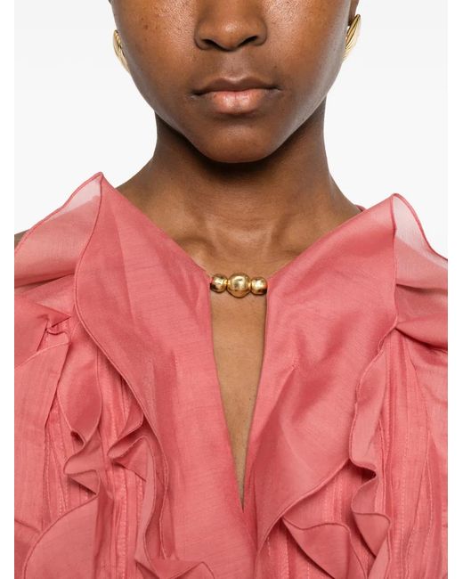 Aje. Pink Cleio Layered Mini Dress