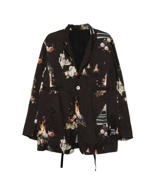 Undercover Black Printed Blazer for men