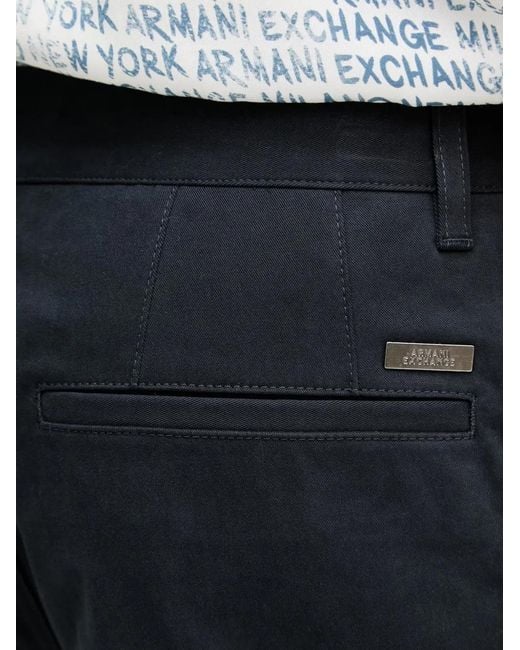 ARMANI EXCHANGE Black Logo-Plaque Shorts for men