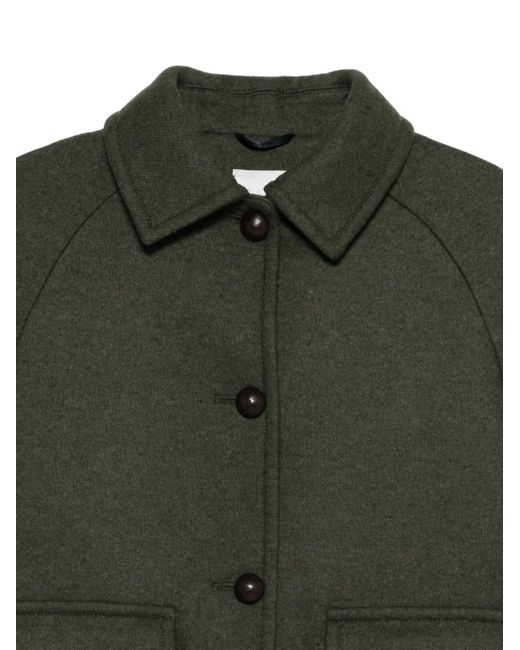 Circolo 1901 Green Button-Down Flap-Pocket Coat