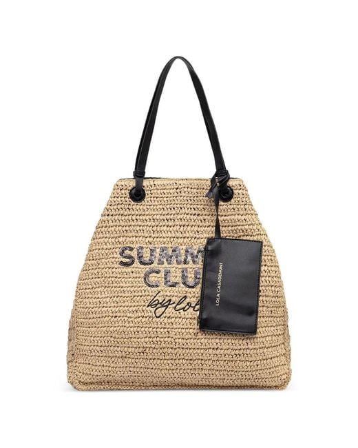Lola Casademunt Natural Summer Club Sequin-Embellished Beach Bag