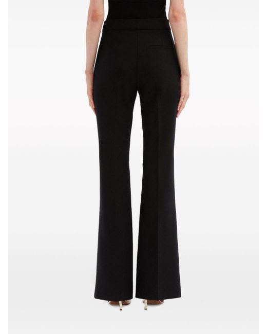 Oscar de la Renta Black High-Waisted Flared Trousers