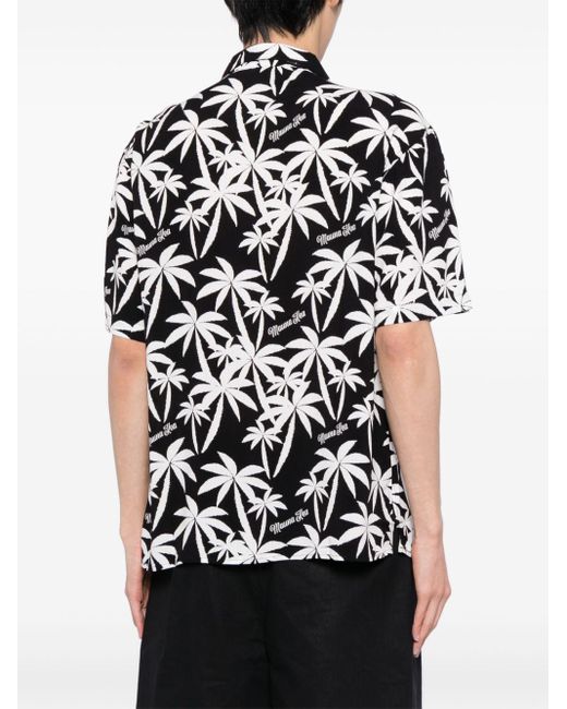 Mauna Kea Black Palm Tree-print Shirt for men