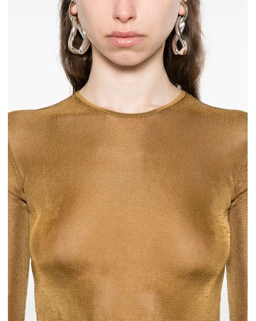 Saint Laurent Cassandre ニットトップ Brown