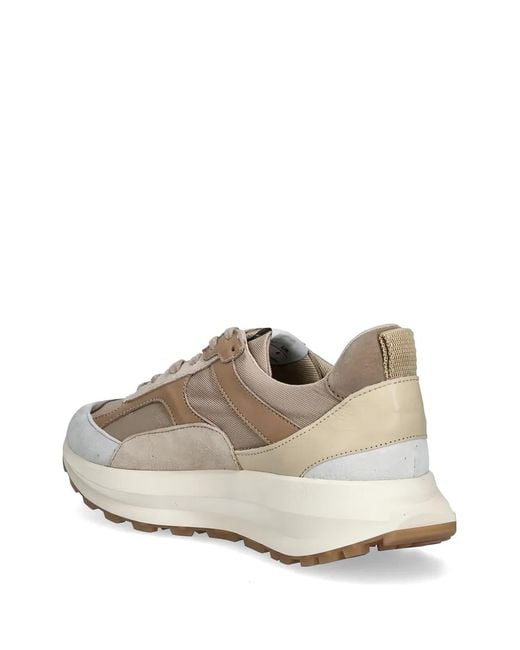 Novesta White Panelled Lace-Up Fastening Sneakers