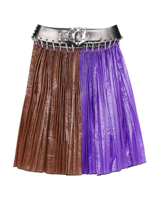 Chopova Lowena Purple Pleated Carabiner Skirt