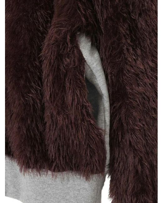 Undercover Brown Veste En Fourrure Artificielle À Empiècements
