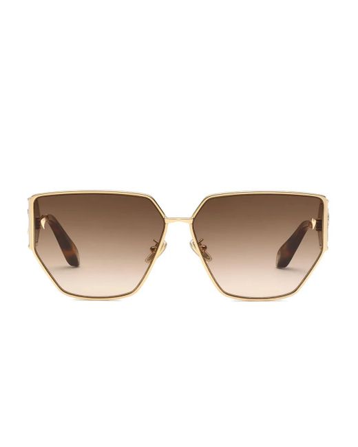Roberto Cavalli Brown Logo-Plaque Sunglasses