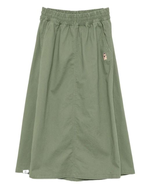 Chocoolate Green A-Line Midi Skirt