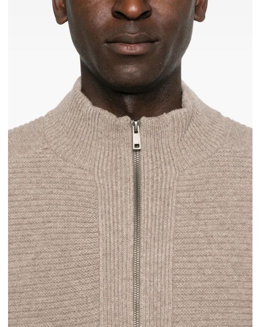 Cardigan A Coste Con Zip di Altea in Brown da Uomo